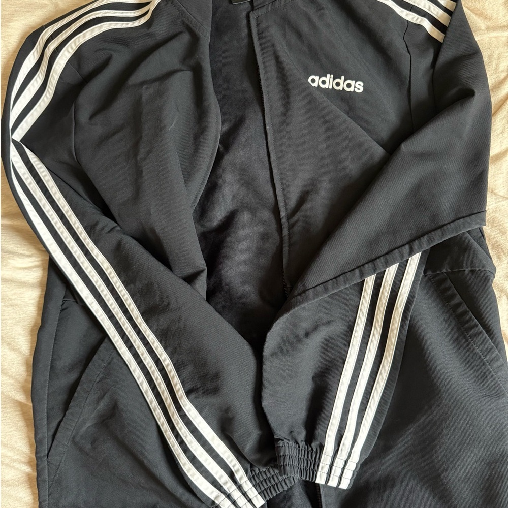 Adidas Black Jacket with Subtle White Accents